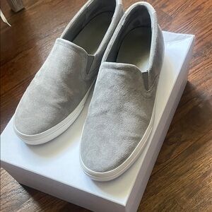 Vince Light Gray Suede Men's Loafers